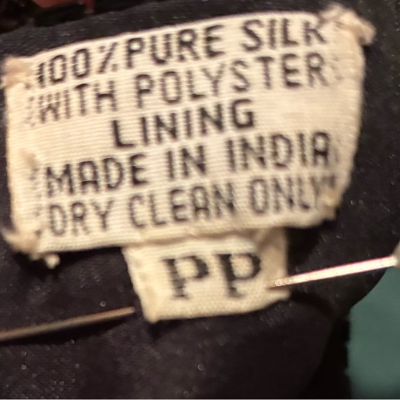 Vintage Black and Gold Embellished Dress Sz PP - Picture 4 of 6